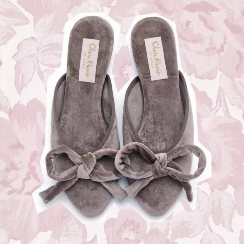 370$ Olivia Morris At Home Daphne In chic & soft Silver Birch Slippers Sz40/US 9